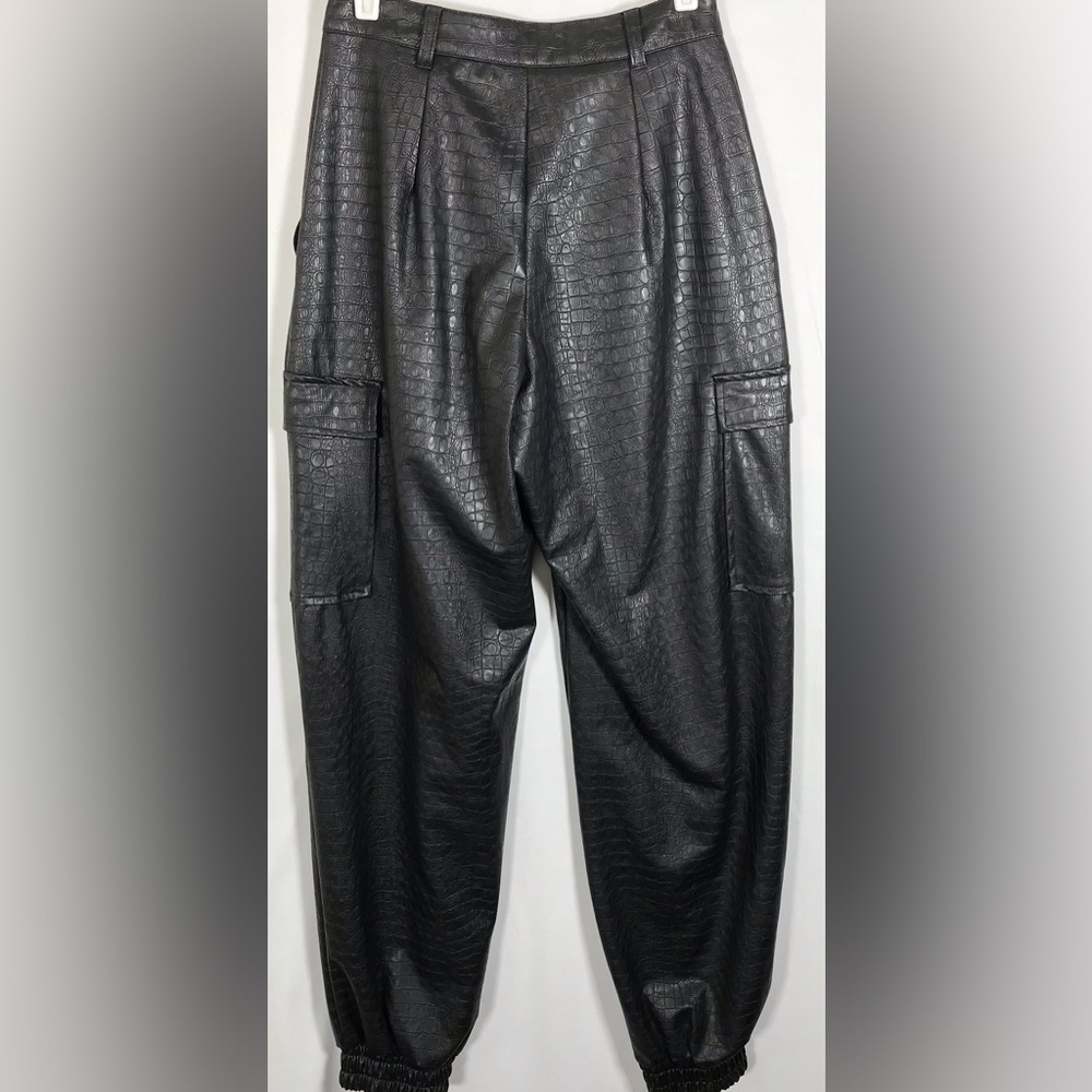 Naked wardrobe faux crocodile leather cargo joggers black size xs - Picture 4 of 7